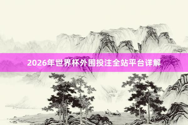 2026年世界杯外围投注全站平台详解